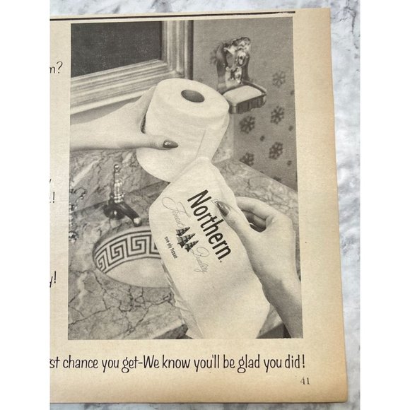 Northern Tissue Toilet Paper Vintage Print Ad 1955 Bathroom Decor - Picture 5 of 6